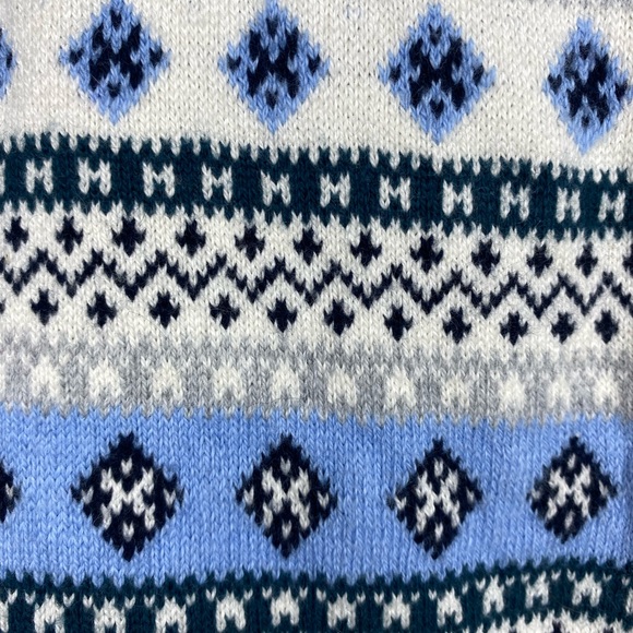 NWT L.L. Bean Nordic Blue and White Cardigan - Picture 7 of 9